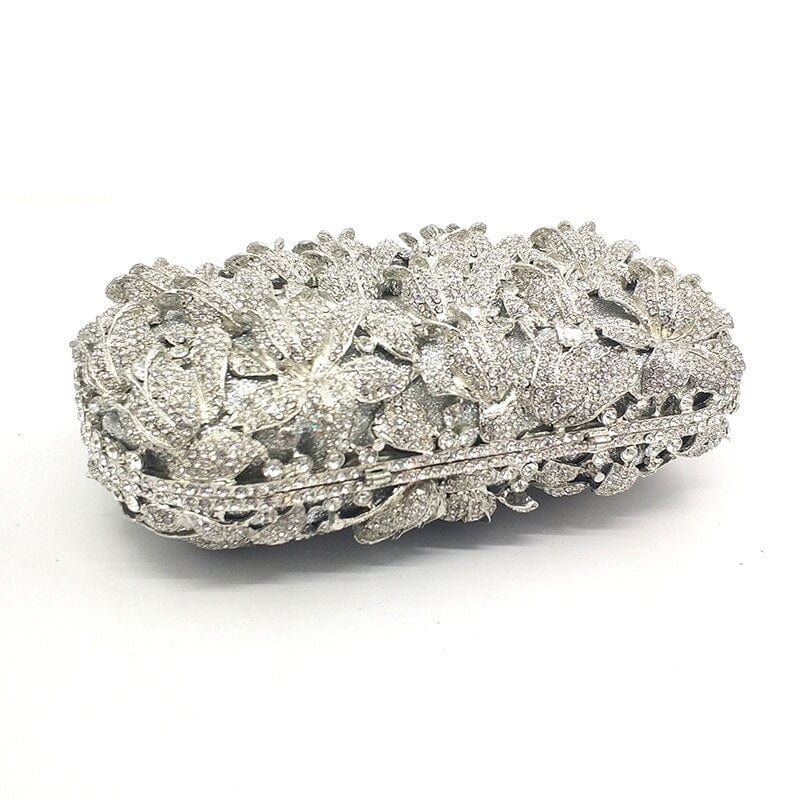 Ladies Multi Color Floral Diamente Clutch Evening Purse - - Luxury bags by WAAMII