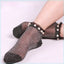 Ladies Pearl Beads Glitter Mesh Invisible Ankle Socks Lace Socks