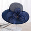 Ladies Sun Hats Wide Brim Flower Church Bucket Beach Hat Accessories WAAMII Navy Blue  