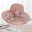 Ladies Sun Hats Wide Brim Flower Church Bucket Beach Hat Accessories WAAMII Snow bud powder  