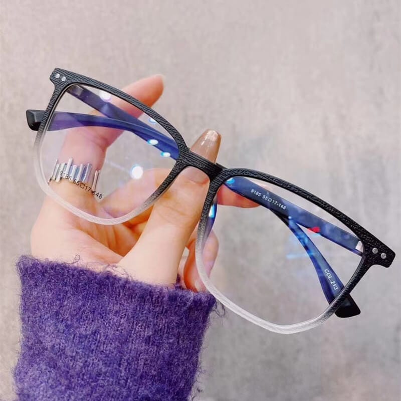 Large Frame Wood Grain Frame Eyeglasses Blokz Photochromic Transition Lenses-9185 Accessories WAAMII   