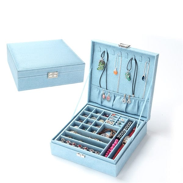 Large Standing Jewelry Box Gift Boxes Jewelry Organizer Multi Colors Jewelry WAAMII Blue  