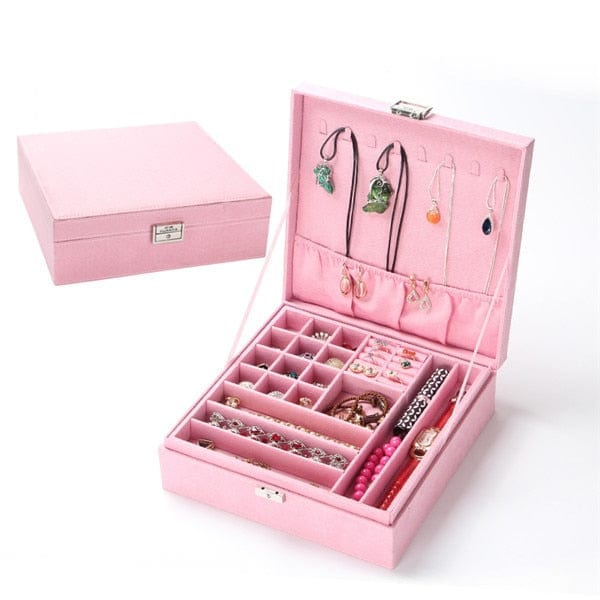 Large Standing Jewelry Box Gift Boxes Jewelry Organizer Multi Colors Jewelry WAAMII Pink  