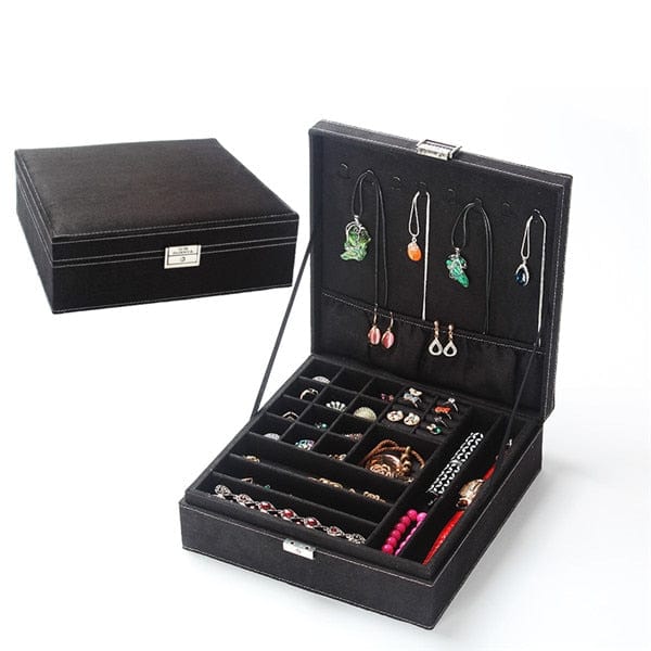 Large Standing Jewelry Box Gift Boxes Jewelry Organizer Multi Colors Jewelry WAAMII Black  