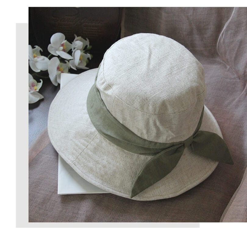 Linen And Cotton-blend Crusher With Butterfly Knot Accessories WAAMII   