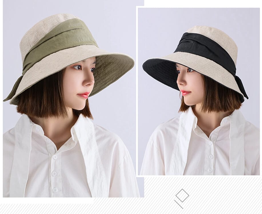 Linen And Cotton-blend Crusher With Butterfly Knot Accessories WAAMII   