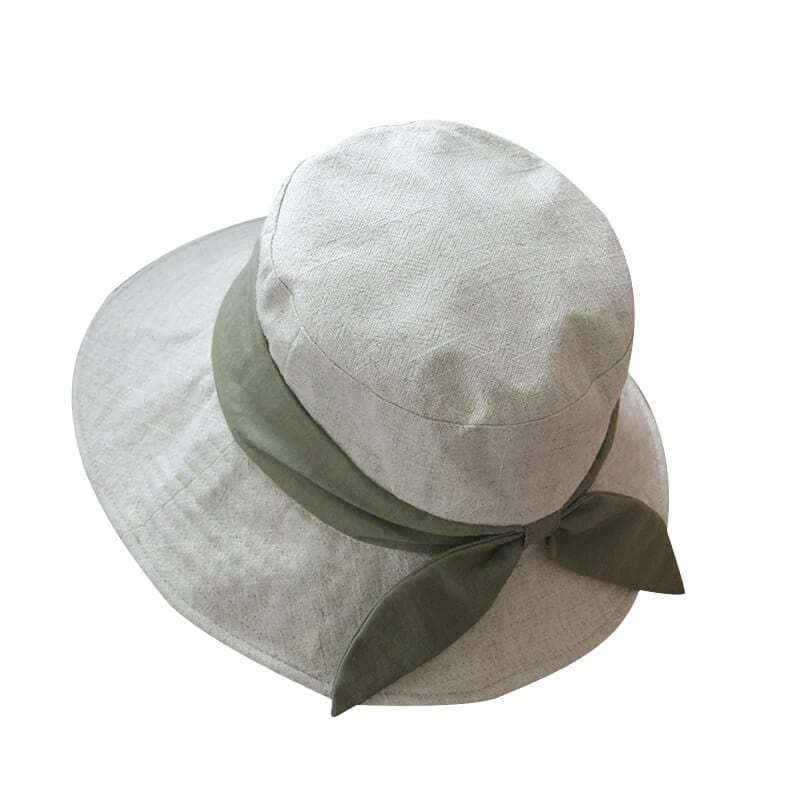 Linen And Cotton-blend Crusher With Butterfly Knot Accessories WAAMII   