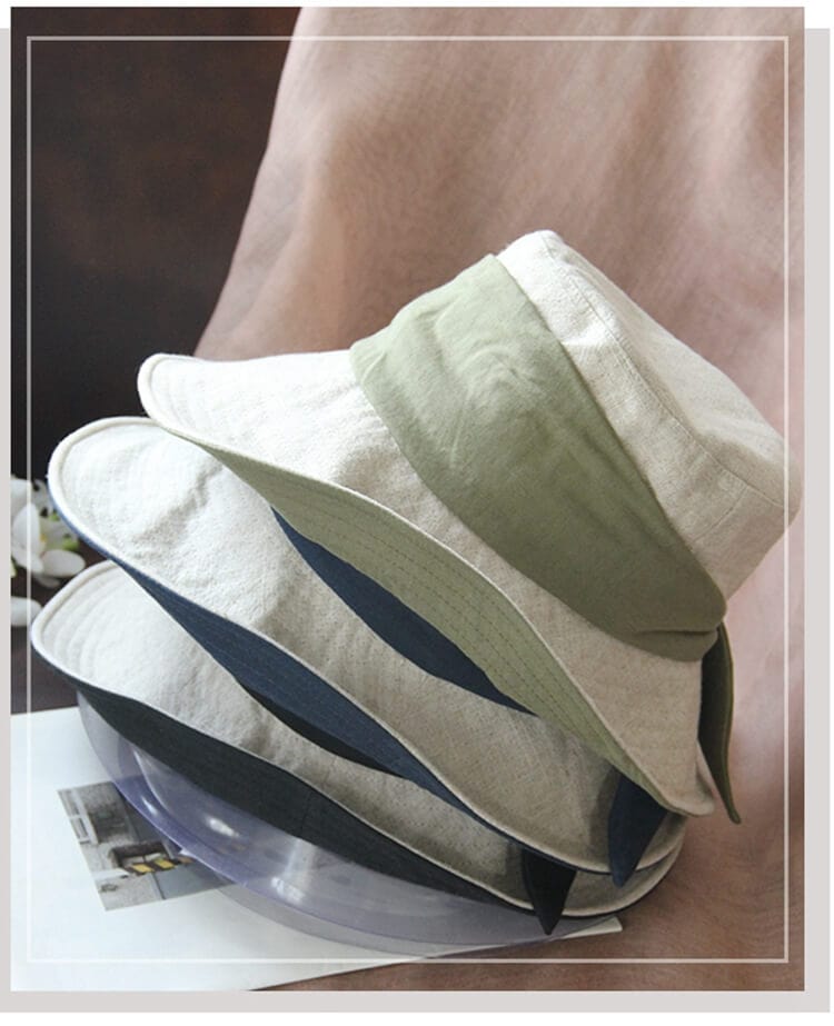 Linen And Cotton-blend Crusher With Butterfly Knot Accessories WAAMII   