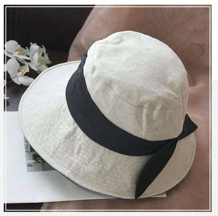 Linen And Cotton-blend Crusher With Butterfly Knot Accessories WAAMII   