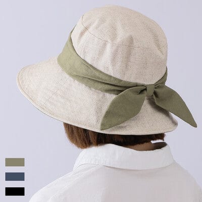 Linen And Cotton-blend Crusher With Butterfly Knot Accessories WAAMII   