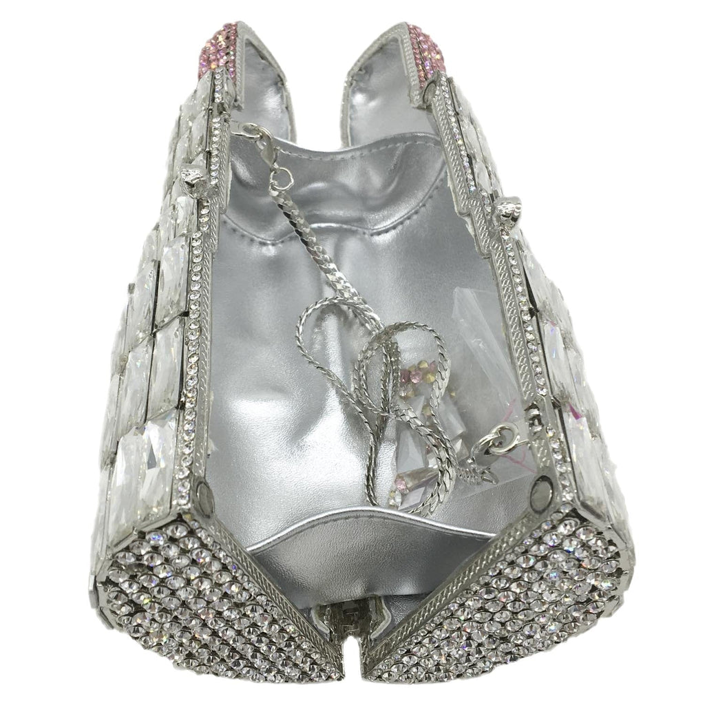 White And Gold Stone Work Embellished Velvet Box ClutchDefault Title |  Bridal clutch, Evening handbag, Wedding purse