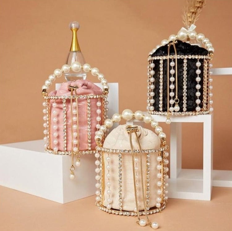 Lisa Pearl Beaded Clutch Bridal Handbag bags WAAMII   