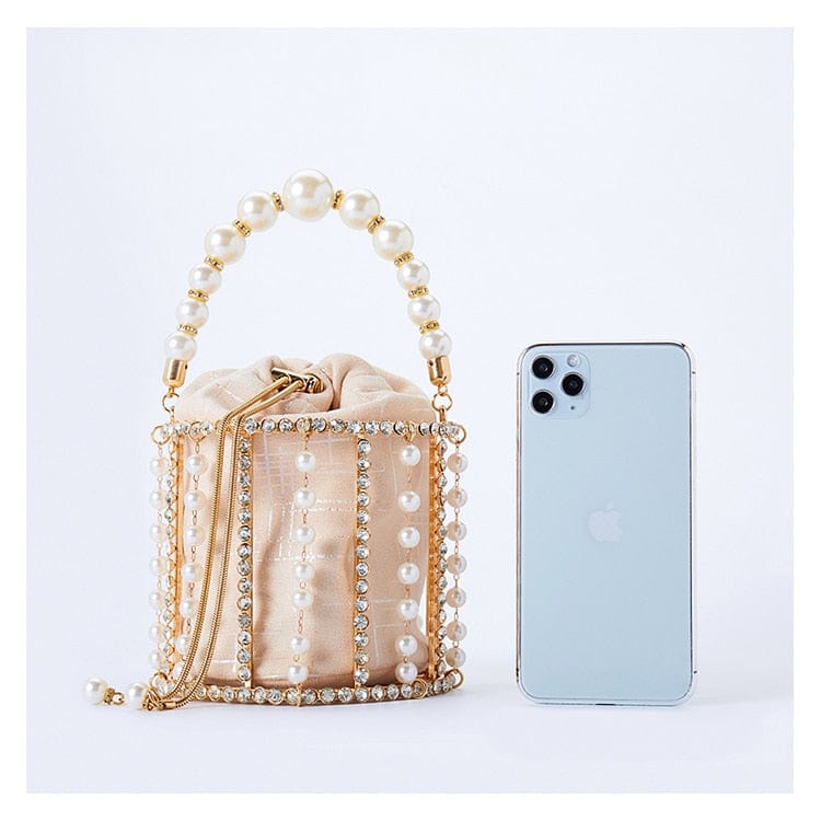 Lisa Pearl Beaded Clutch Bridal Handbag bags WAAMII   