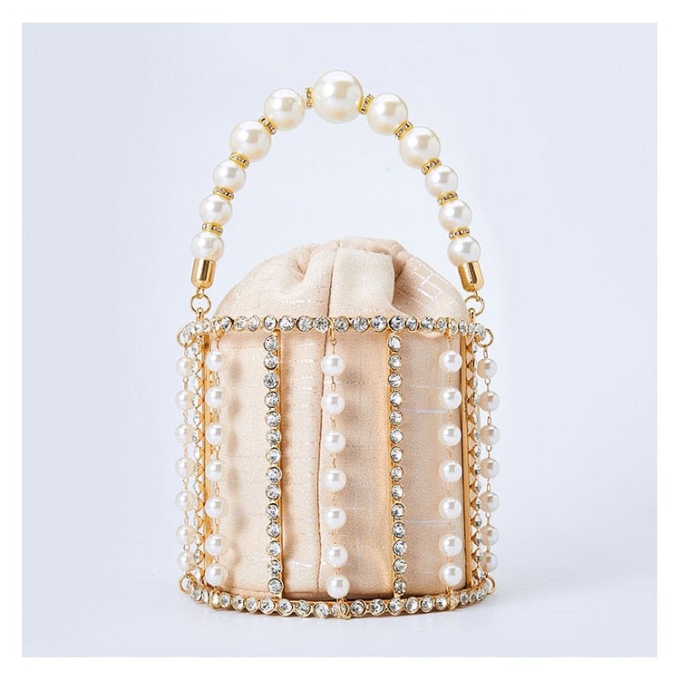 Lisa Pearl Beaded Clutch Bridal Handbag bags WAAMII   
