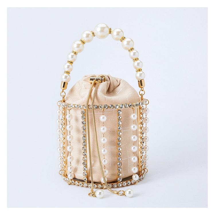Lisa Pearl Beaded Clutch Bridal Handbag bags WAAMII   