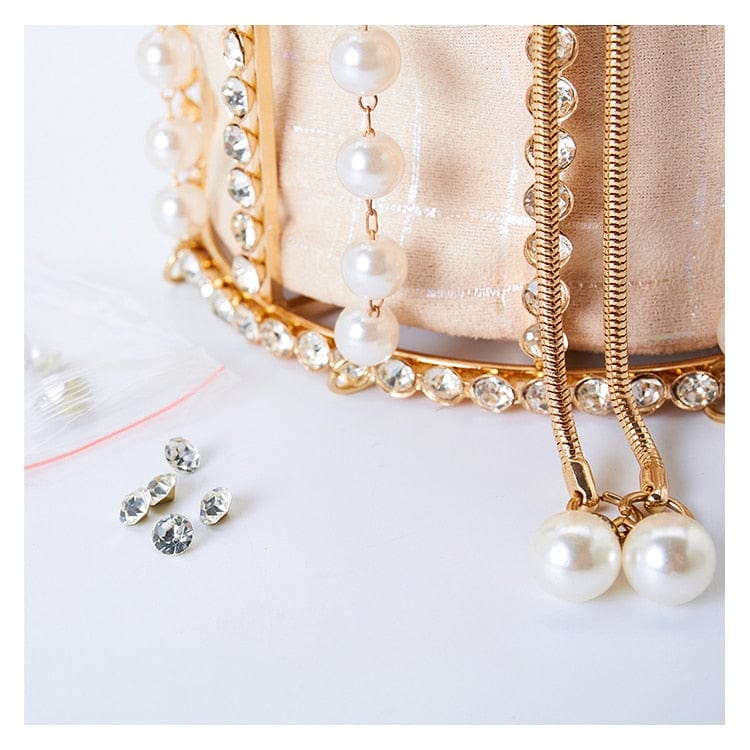Lisa Pearl Beaded Clutch Bridal Handbag bags WAAMII   