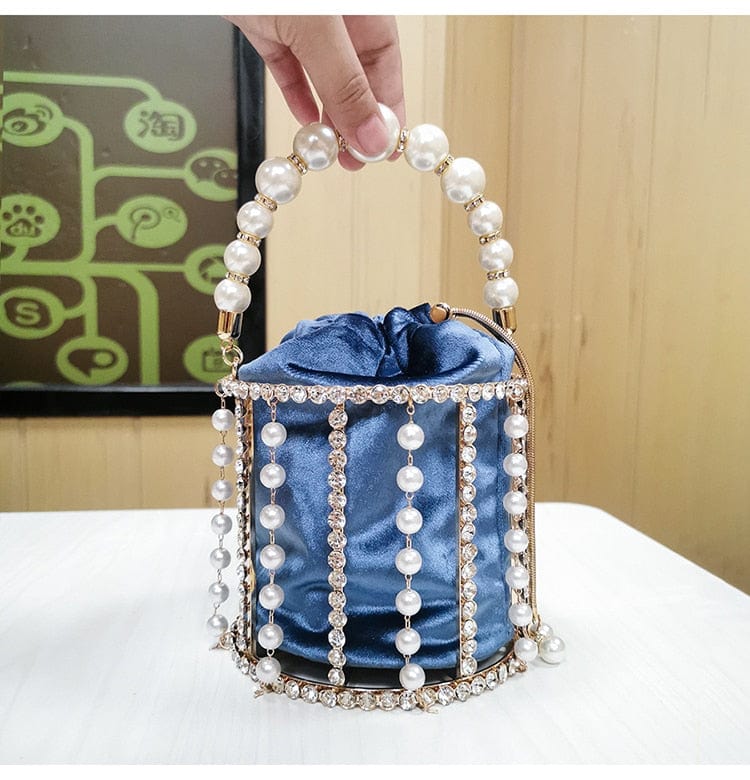 Lisa Pearl Beaded Clutch Bridal Handbag bags WAAMII   