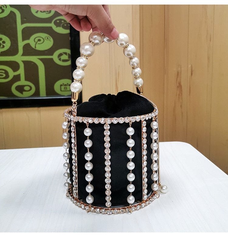 Lisa Pearl Beaded Clutch Bridal Handbag bags WAAMII   