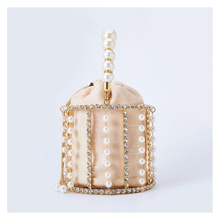 Lisa Pearl Beaded Clutch Bridal Handbag bags WAAMII   