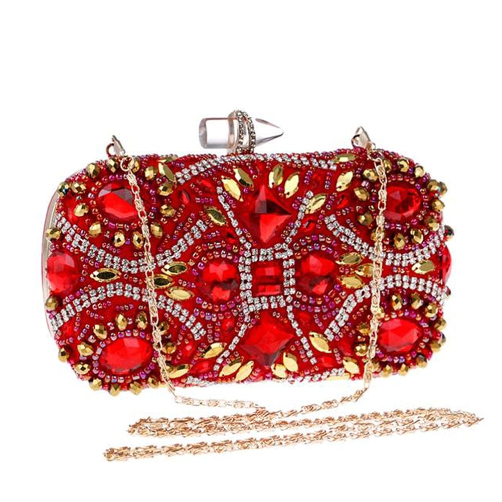 New* Vintage Pearl Beaded Evening Handbag Purse Clutch Party Wedding 0113 /  Red | eBay