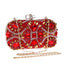 Luxury Beaded Crystal Rhinestone Evening Bag Red Clutch Bag
