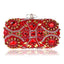 Luxury Beaded Crystal Rhinestone Evening Bag Red Clutch Bag bags WAAMII red  