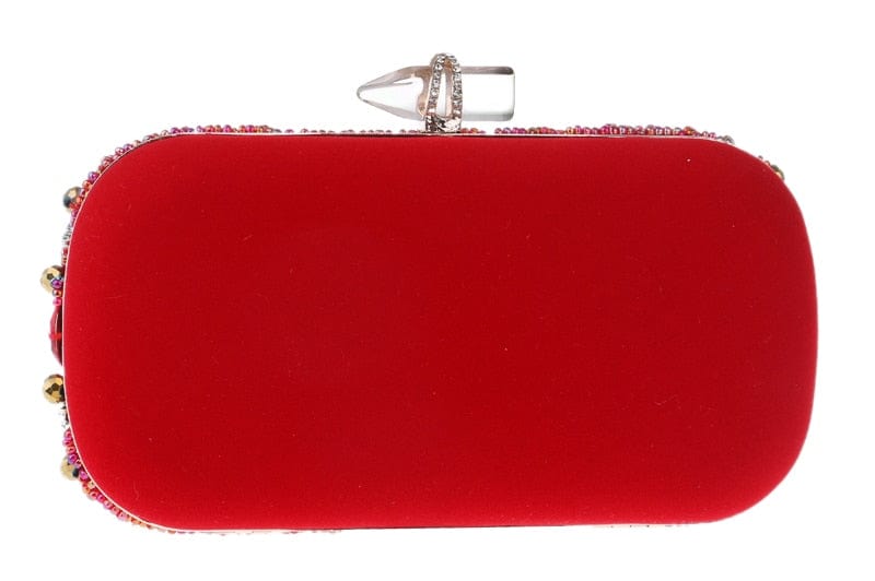 Luxury Beaded Crystal Rhinestone Evening Bag Red Clutch Bag - - Luxury bags by WAAMII