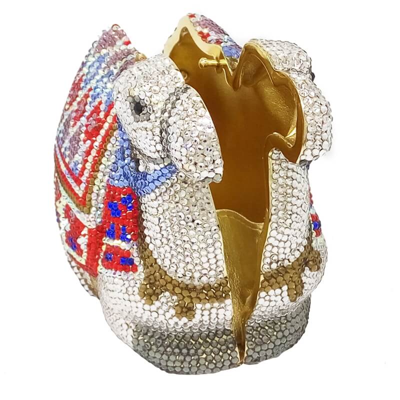 Luxury  Camel Crystal Clutch Purse bags WAAMII   