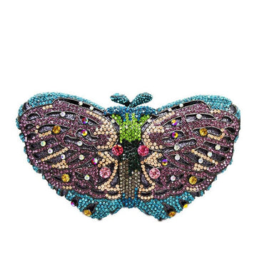 Luxury Crystal Bufferfly Clutch Handbag - A - Luxury bags by WAAMII