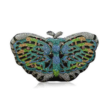 Luxury Crystal Bufferfly Clutch Handbag - N - Luxury bags by WAAMII