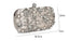 Luxury Crystal Diamante Beaded Clutch Bag-Silver/Apricot - - Luxury bags by WAAMII