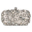 Luxury Crystal Diamante Beaded Clutch Bag-Silver/Apricot - - Luxury bags by WAAMII