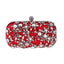 Luxury Crystal Diamante Beaded Clutch Bag-Silver/Apricot - Red - Luxury bags by WAAMII