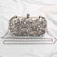 Luxury Crystal Diamante Beaded Clutch Bag-Silver/Apricot - - Luxury bags by WAAMII