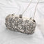Luxury Crystal Diamante Beaded Clutch Bag-Silver/Apricot - - Luxury bags by WAAMII