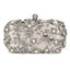 Luxury Crystal Diamante Beaded Clutch Bag-Silver/Apricot - - Luxury bags by WAAMII