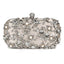 Luxury Crystal Diamante Beaded Clutch Bag-Silver/Apricot