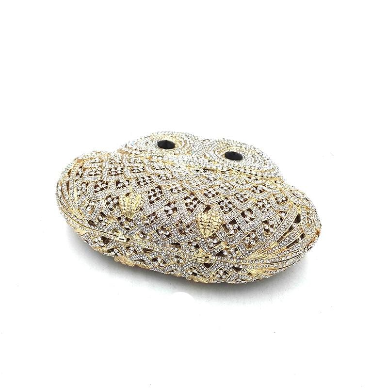 Luxury Crystal Diamond Animal Evening Bag Hollow-Out Owl Clutch bags WAAMII   