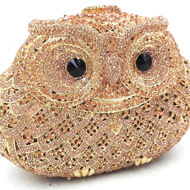 Luxury Crystal Diamond Animal Evening Bag Hollow-Out Owl Clutch bags WAAMII   