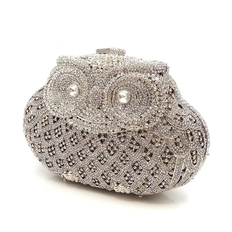 Luxury Crystal Diamond Animal Evening Bag Hollow-Out Owl Clutch bags WAAMII   