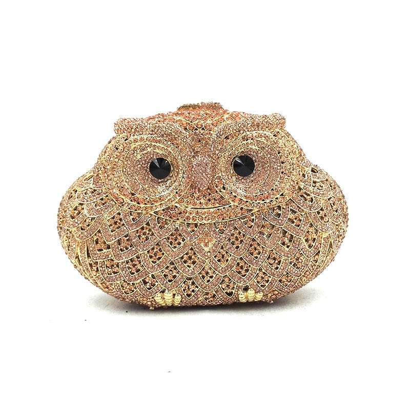 Luxury Crystal Diamond Animal Evening Bag Hollow-Out Owl Clutch bags WAAMII   