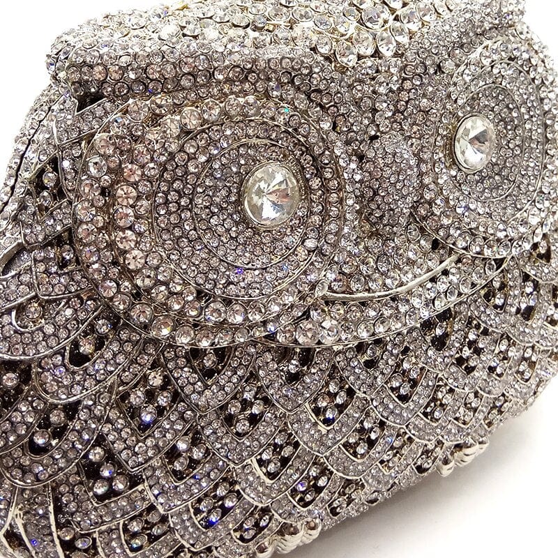 Luxury Crystal Diamond Animal Evening Bag Hollow-Out Owl Clutch bags WAAMII   