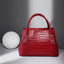 Luxury Designer Handbag Red Croco Leather Satchel bags WAAMII   