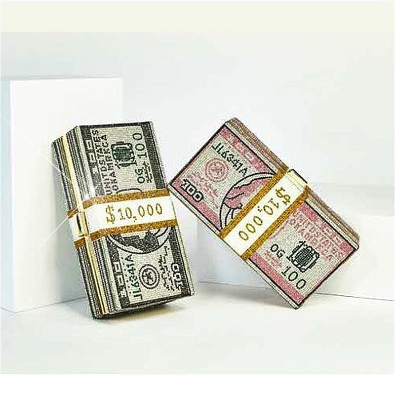 Luxury Diamond Dollar Bill Clutch Bag-WM66 bags WAAMII   