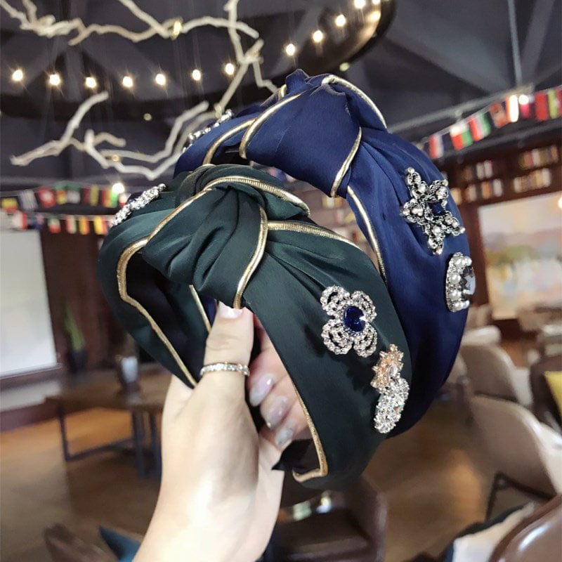 Luxury Fabric Rhinestone Jeweled Boho Headbands Turban Headbands For Girls Women Accessories WAAMII   