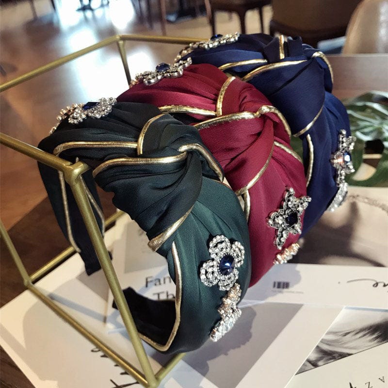 Luxury Fabric Rhinestone Jeweled Boho Headbands Turban Headbands For Girls Women Accessories WAAMII   