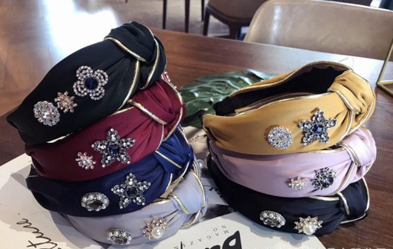 Luxury Fabric Rhinestone Jeweled Boho Headbands Turban Headbands For Girls Women Accessories WAAMII   