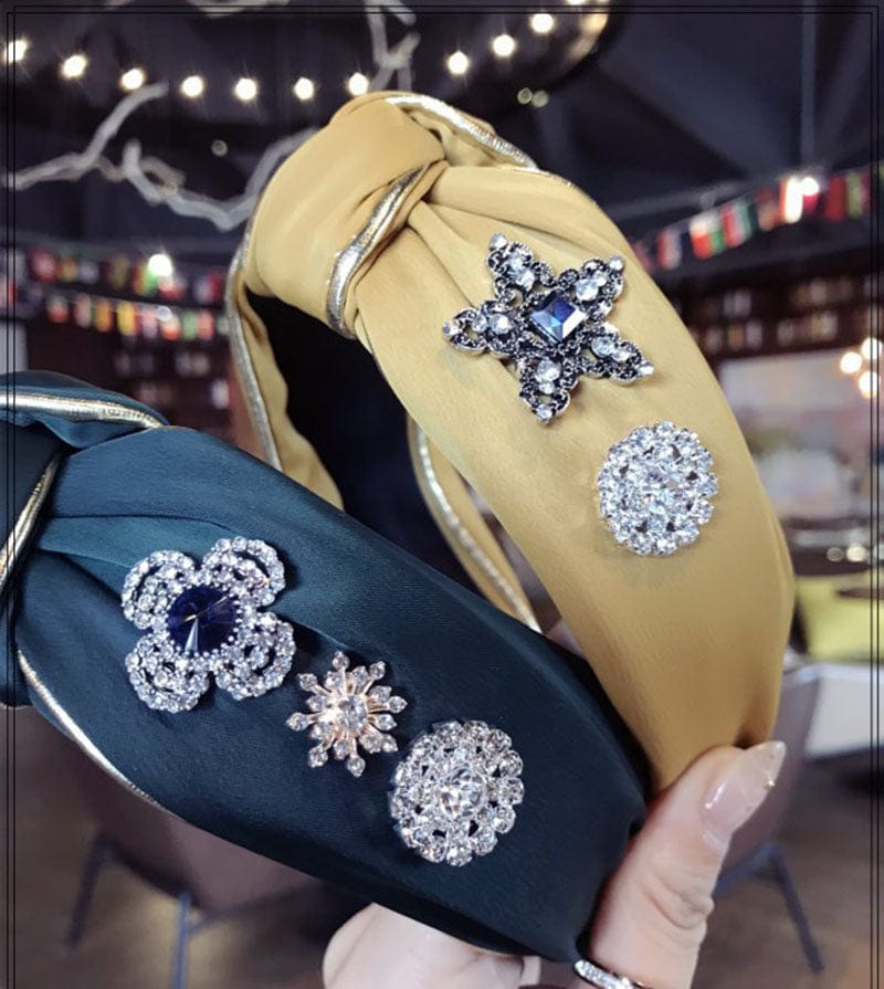 Luxury Fabric Rhinestone Jeweled Boho Headbands Turban Headbands For Girls Women Accessories WAAMII   