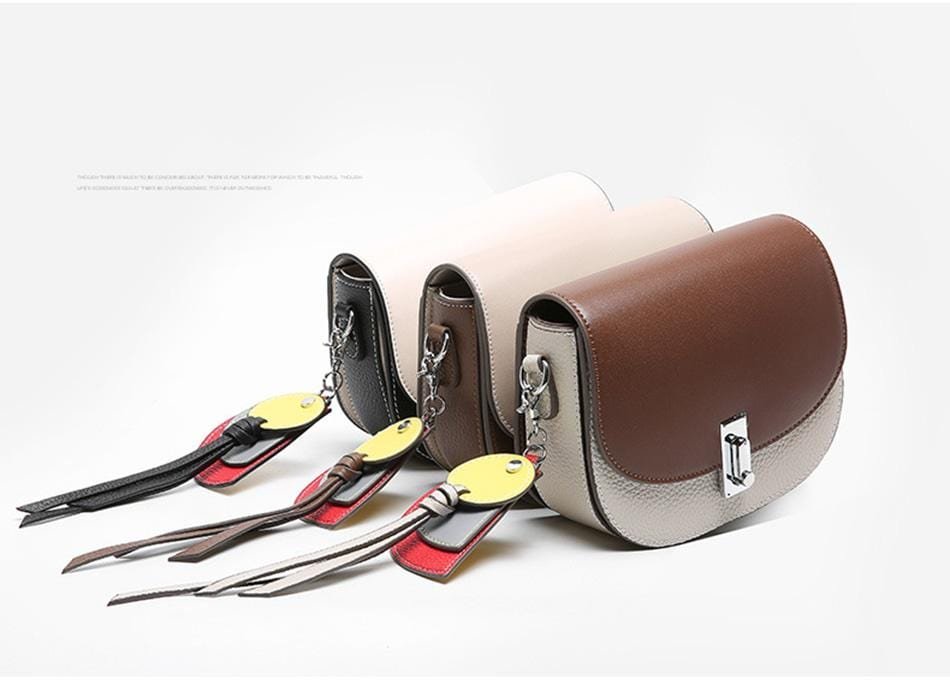 Luxury Genuine Leather Mini Flap Buckle Saddle Crossbody bags WAAMII   