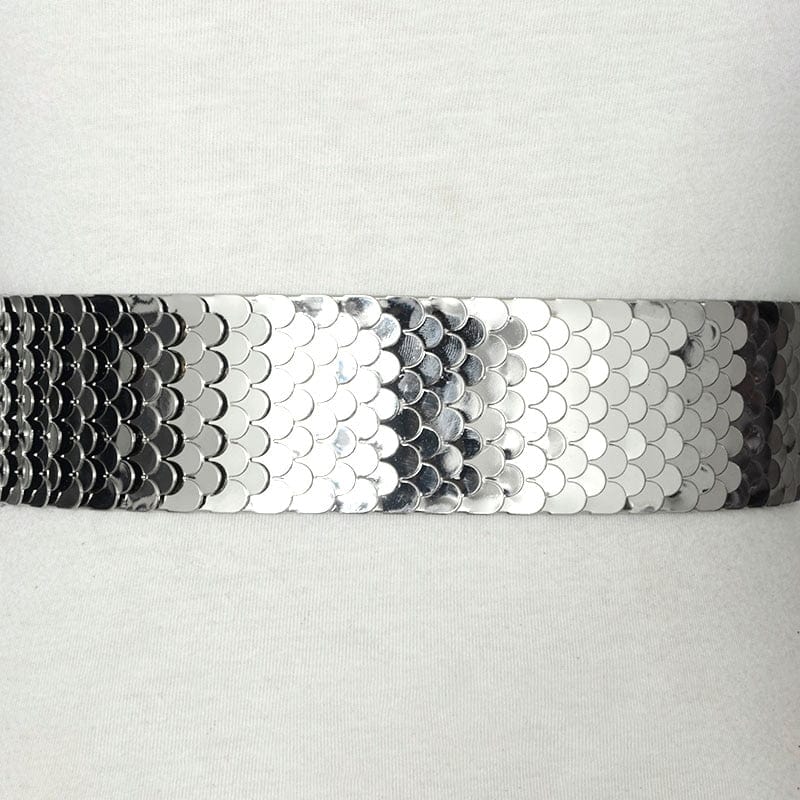 Luxury Gold/Silver/Black Elastic Wide Black Metal Belt For Women-WG13 Accessories WAAMII   